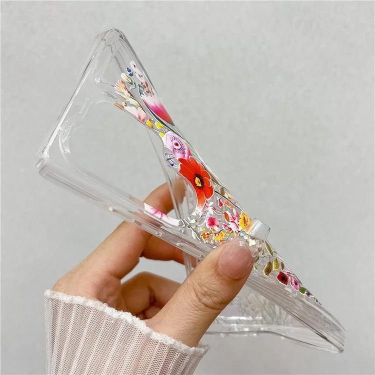 For Samsung Galaxy S25 Ultra Case Full Coverage Floral Pattern Printing Air Cushion Anti Drop TPU Phone Cover - FG1