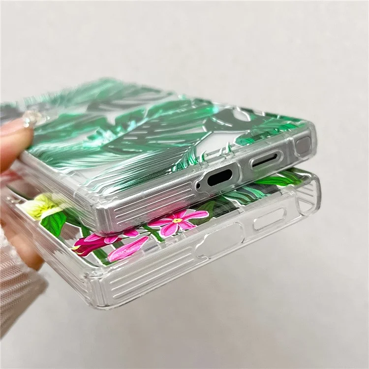 For Samsung Galaxy S25 Ultra Case Full Coverage Floral Pattern Printing Air Cushion Anti Drop TPU Phone Cover - FG1