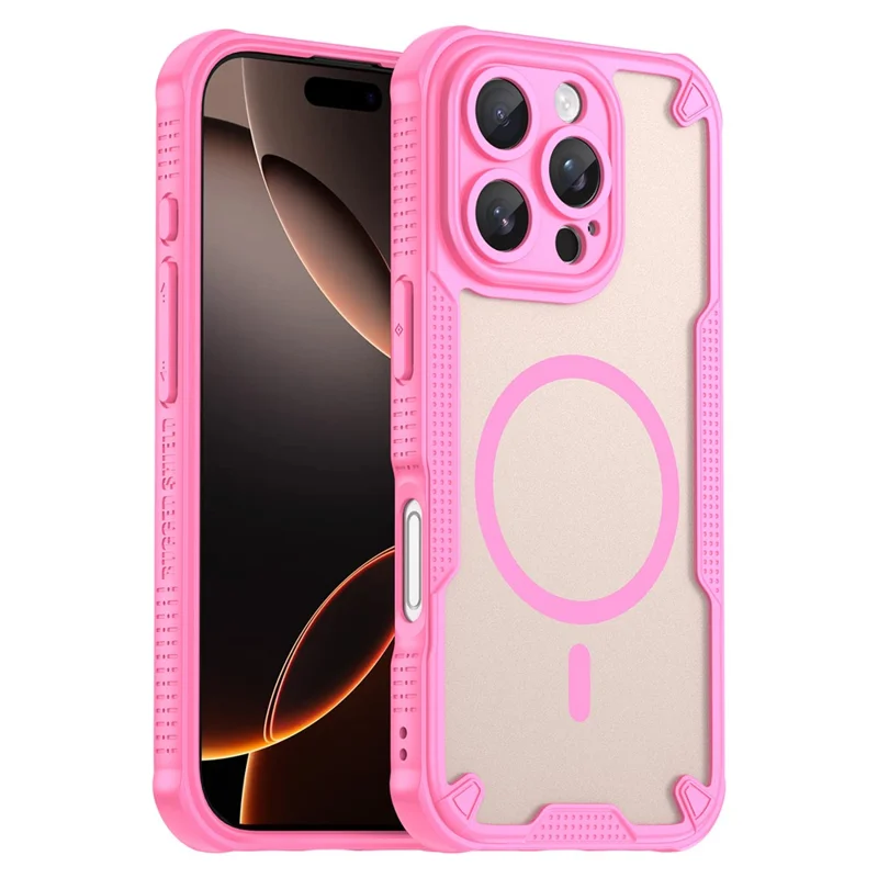 Bulk Purchasing For iPhone 16 Pro Max Magnetic Case Compatible with MagSafe TPU + PC Phone Back Cover - Pink