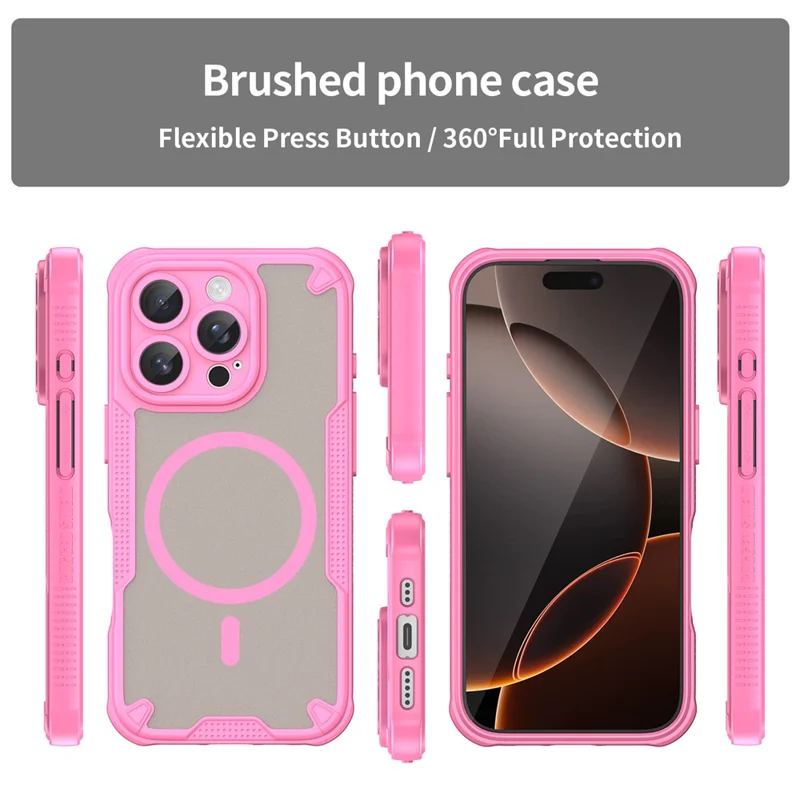 Bulk Purchasing For iPhone 16 Pro Max Magnetic Case Compatible with MagSafe TPU + PC Phone Back Cover - Pink
