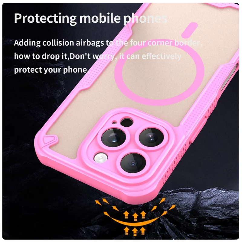 Bulk Purchasing For iPhone 16 Pro Max Magnetic Case Compatible with MagSafe TPU + PC Phone Back Cover - Pink
