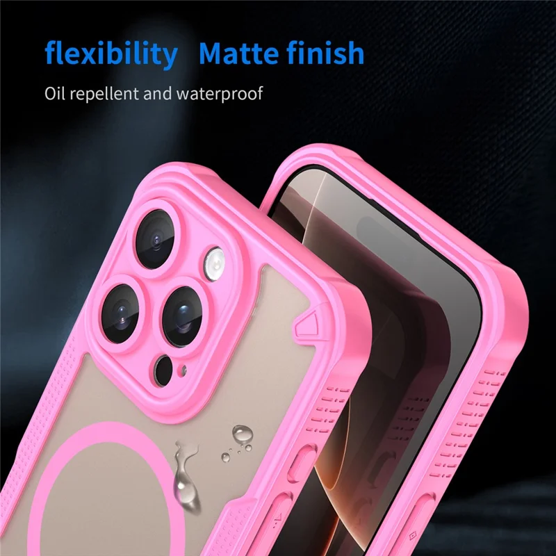 Bulk Purchasing For iPhone 16 Pro Max Magnetic Case Compatible with MagSafe TPU + PC Phone Back Cover - Pink