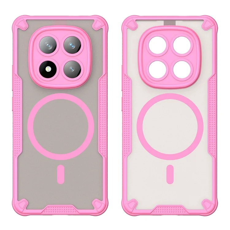 Bulk Purchasing For Xiaomi Redmi Note 14 Pro+ 5G Magnetic Case Drop Proof TPU + PC Phone Back Cover - Pink