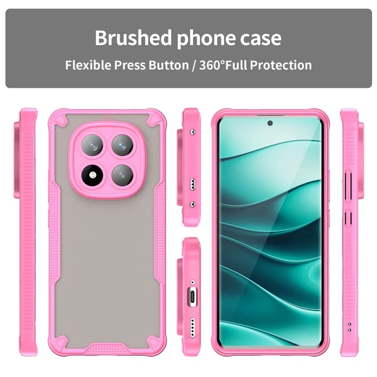 For Xiaomi Redmi Note 14 Pro+ 5G Case Hybrid Frosted Phone Back Cover - Pink