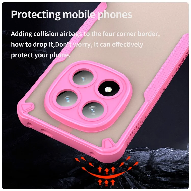 For Xiaomi Redmi Note 14 Pro+ 5G Case Hybrid Frosted Phone Back Cover - Pink