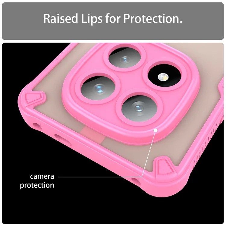 For Xiaomi Redmi Note 14 Pro+ 5G Case Hybrid Frosted Phone Back Cover - Pink