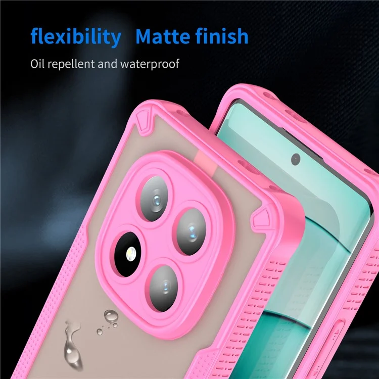 For Xiaomi Redmi Note 14 Pro+ 5G Case Hybrid Frosted Phone Back Cover - Pink