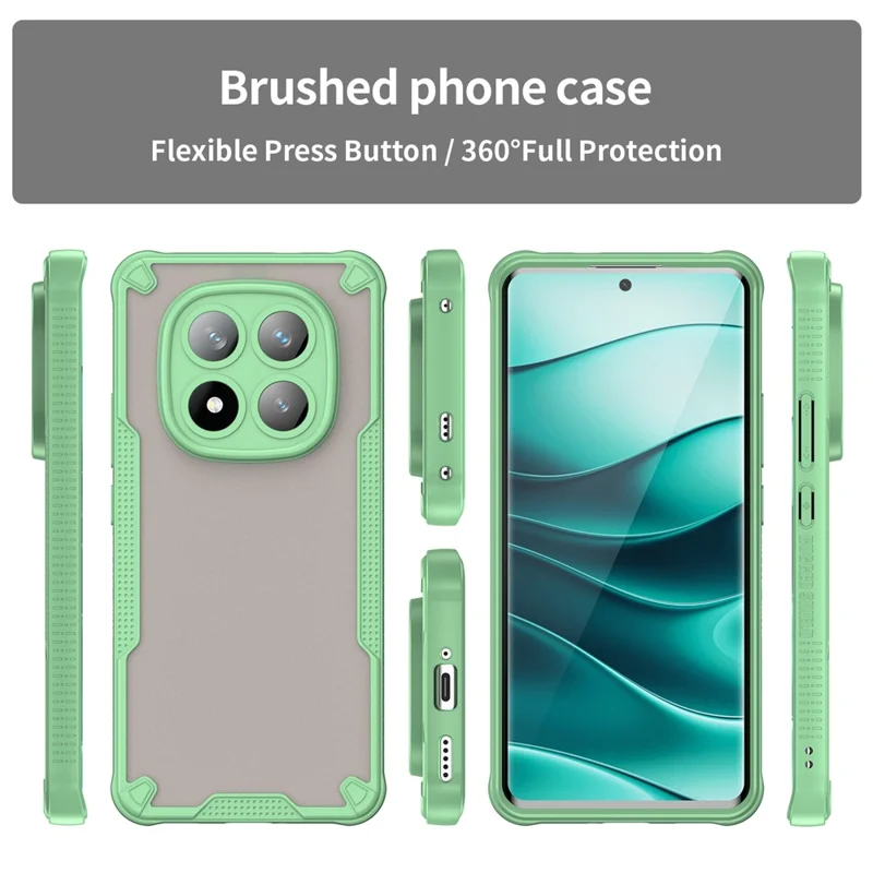 For Xiaomi Redmi Note 14 Pro+ 5G Case Hybrid Frosted Phone Back Cover - Green