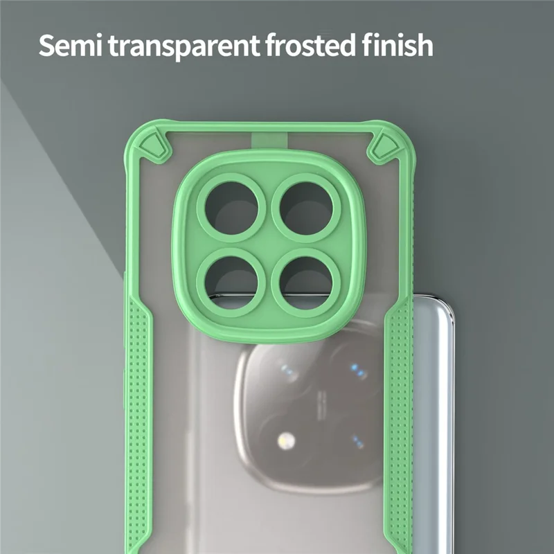 For Xiaomi Redmi Note 14 Pro+ 5G Case Hybrid Frosted Phone Back Cover - Green