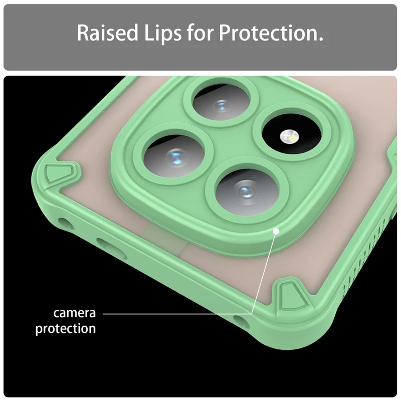 For Xiaomi Redmi Note 14 Pro+ 5G Case Hybrid Frosted Phone Back Cover - Green