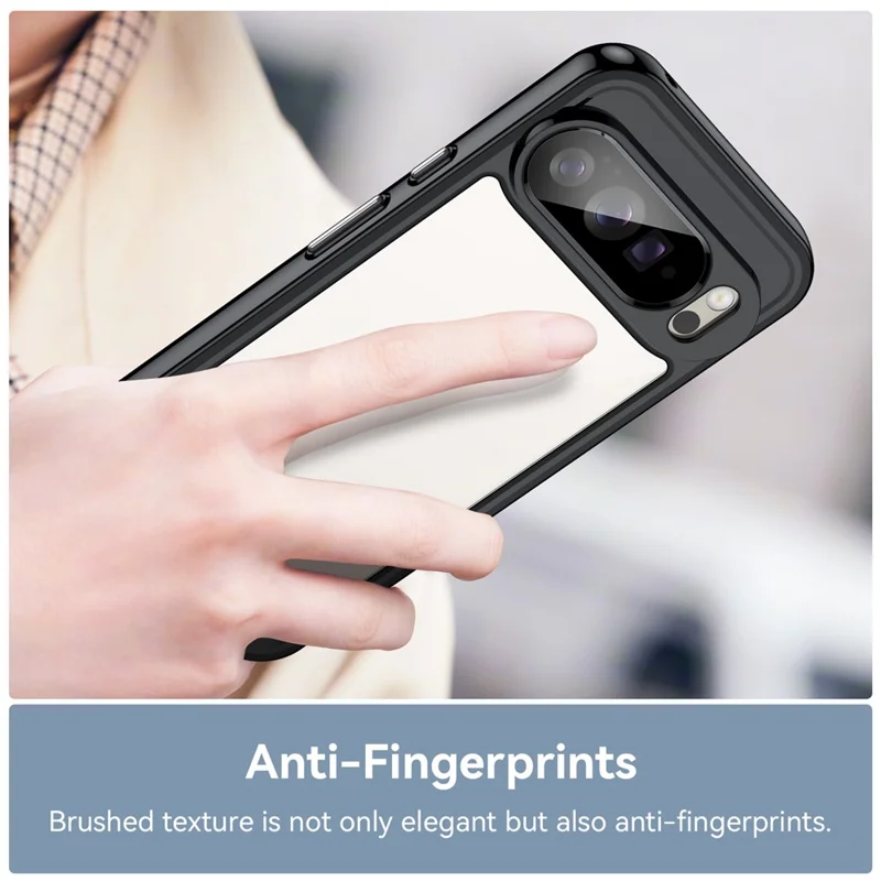 For Google Pixel 10 Pro XL Case TPU + Acrylic Protective Clear Phone Cover - Black