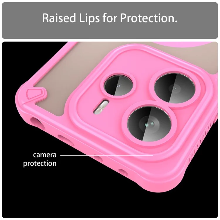 Bulk Purchasing For Xiaomi Redmi Note 14 5G Magnetic Case Drop Proof TPU + PC Phone Back Cover - Pink
