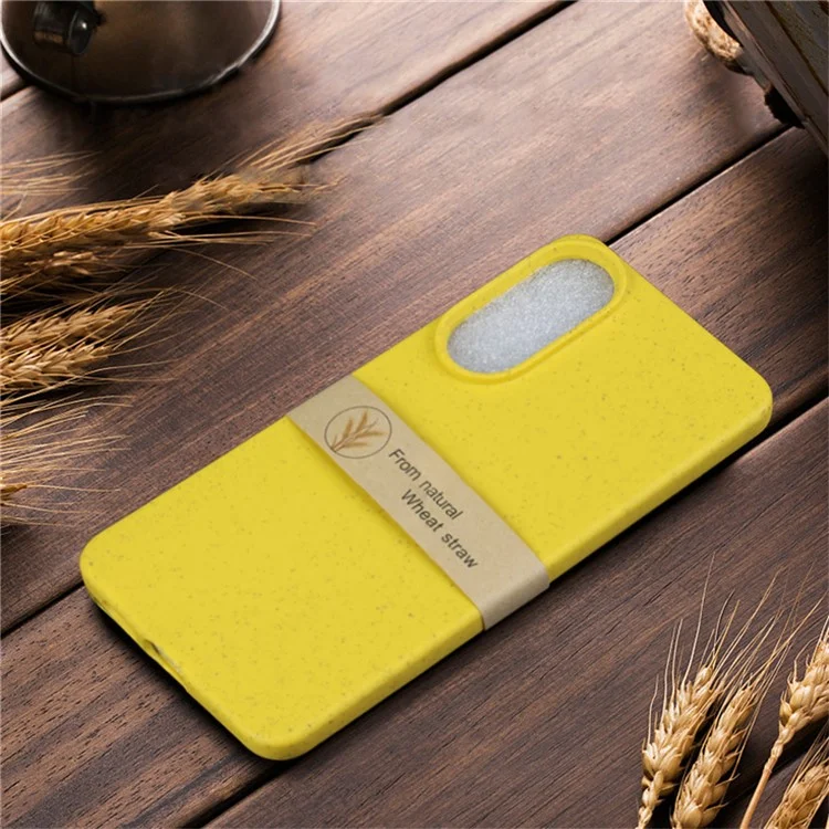 Funda para Samsung Galaxy S25 Edge Biodegradable de Paja de Trigo + TPU Mate - Amarillo