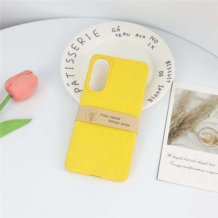 Funda para Samsung Galaxy S25 Edge Biodegradable de Paja de Trigo + TPU Mate - Amarillo