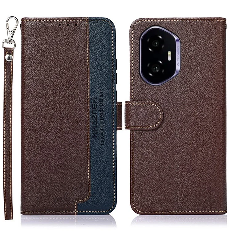 KHAZNEH per Honor 400 Cover Portafoglio Anti-RFID in Pelle PU - Marrone