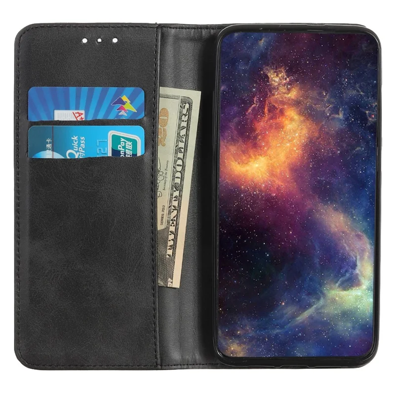 For Honor 400 5G (Global) Case Split Leather Flip Wallet Phone Cover - Black