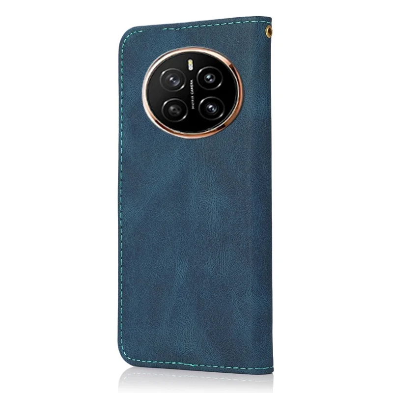Funda de Honor Magic7 Pro 5G con Diseño Bicolor, Cartera y Soporte de Cuero con Correa de Muñeca - Azul / Verde