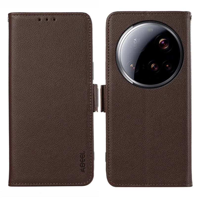 Funda ABEEL para Xiaomi 15 Ultra con Textura de Cuero, Bloqueo RFID - Marrón