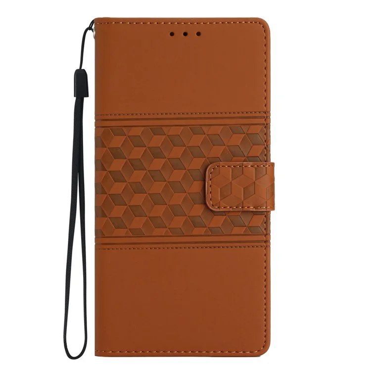 For Honor Magic7 Pro 5G Case Rhombus Leather Horizontal Flip Phone Cover - Brown