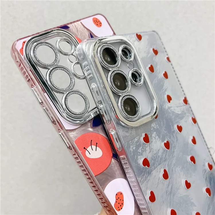 For Samsung Galaxy S25 Ultra Case Floral Pattern Design IMD PC + TPU Phone Back Cover with Glass Lens Film - FH4