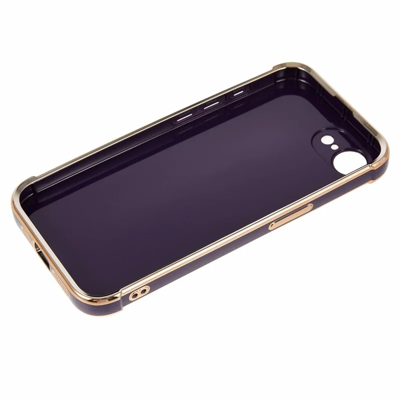 Obudowa na iPhone'a 16e z Motywem Serc TPU z Powłoką Galwaniczną - Ciemnopurpurowa