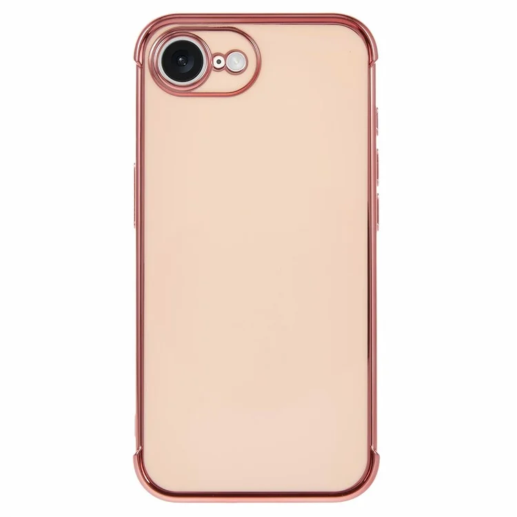 For iPhone 16e Case Electroplated Frame TPU Soft Phone Cover - Pink
