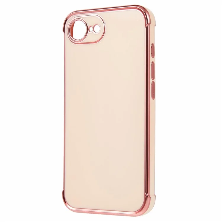 For iPhone 16e Case Electroplated Frame TPU Soft Phone Cover - Pink