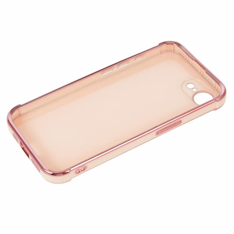 For iPhone 16e Case Electroplated Frame TPU Soft Phone Cover - Pink