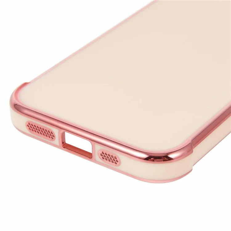 For iPhone 16e Case Electroplated Frame TPU Soft Phone Cover - Pink