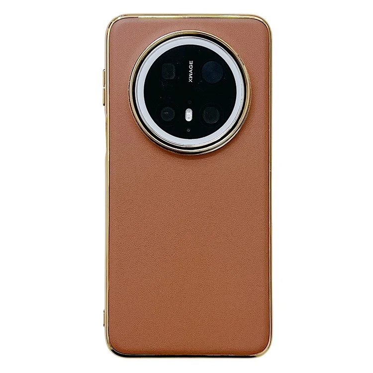 For Huawei Mate 70 Case Nappa Texture PC + PU + TPU Phone Back Cover - Brown