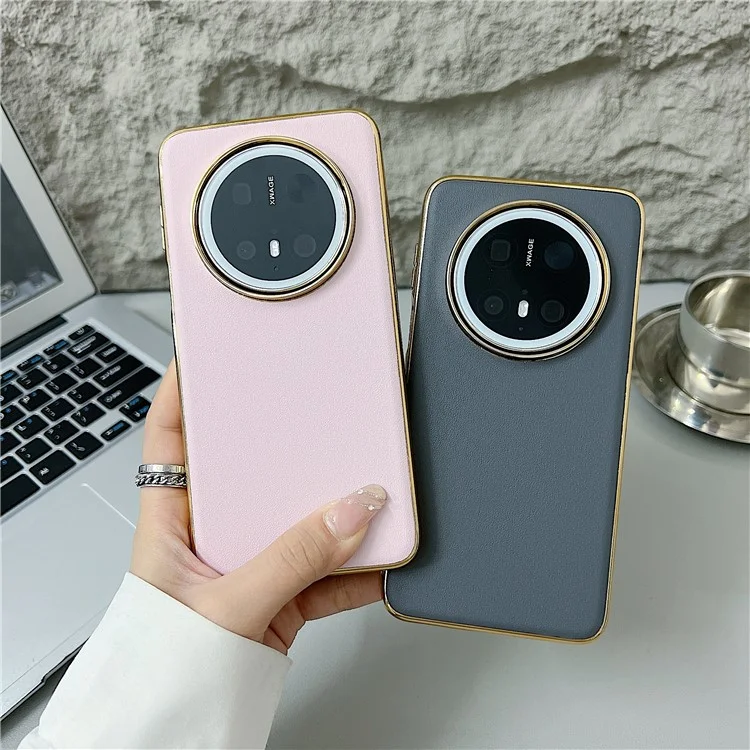 For Huawei Mate 70 Case Nappa Texture PC + PU + TPU Phone Back Cover - Brown