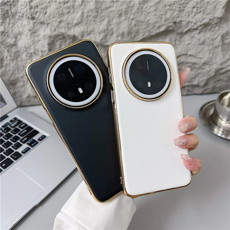 For Huawei Mate 70 Case Nappa Texture PC + PU + TPU Phone Back Cover - Brown