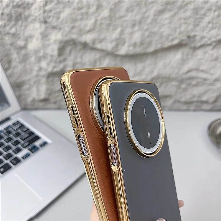 For Huawei Mate 70 Case Nappa Texture PC + PU + TPU Phone Back Cover - Brown