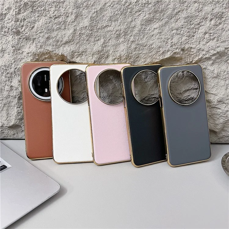 For Huawei Mate 70 Case Nappa Texture PC + PU + TPU Phone Back Cover - Brown