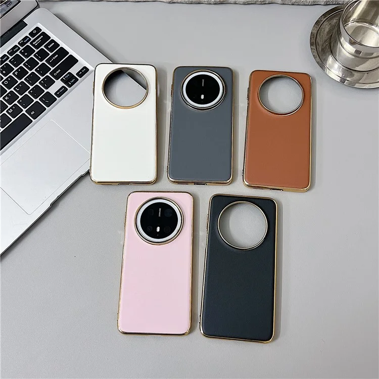 For Huawei Mate 70 Case Nappa Texture PC + PU + TPU Phone Back Cover - Brown