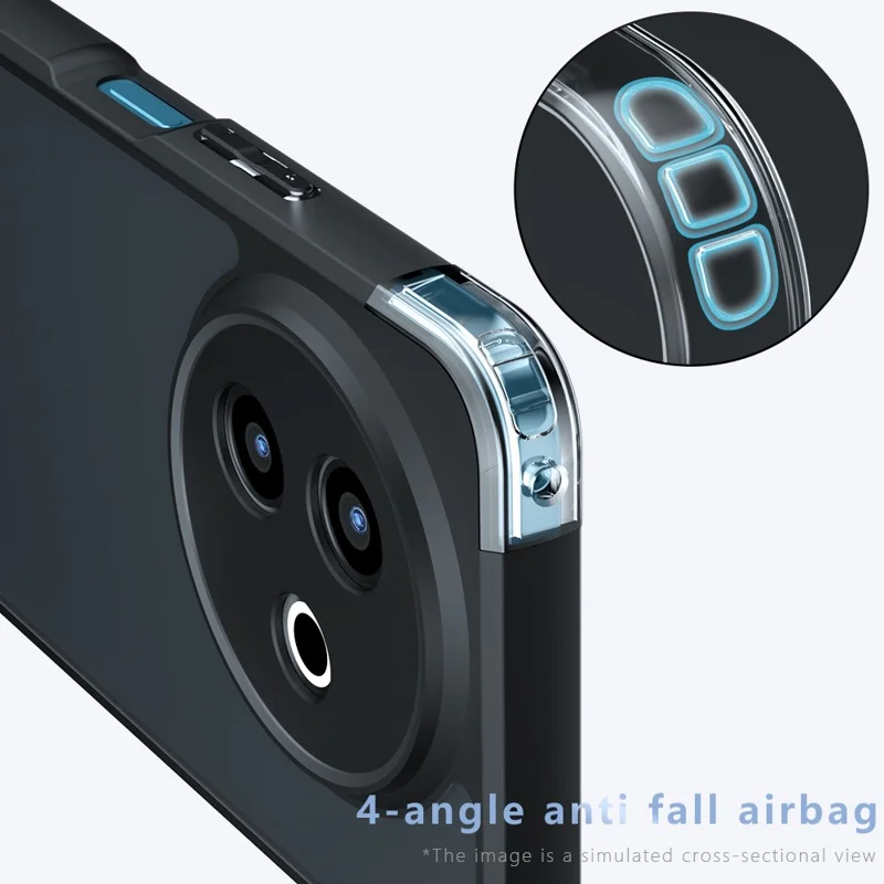For vivo Y39 5G Case Skin-Touch TPU + PC Matte Phone Back Cover, Transparent Black