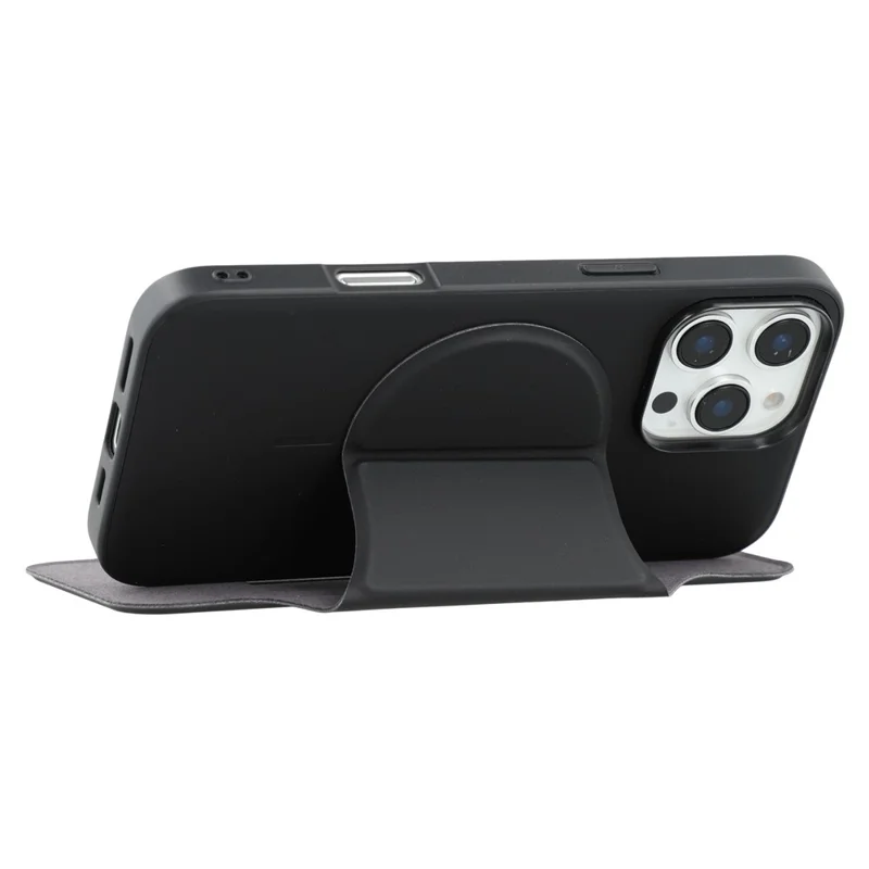 X-LEVEL For iPhone 16 Pro Magnetic Case Leather Flip Stand Phone Cover with Card Holder Detachable Design - Black