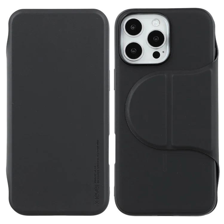 Capa X-LEVEL para iPhone 16 Pro Max com Design Magnético de Couro, Suporte Flip, Porta-cartões e Design Destacável - Preto