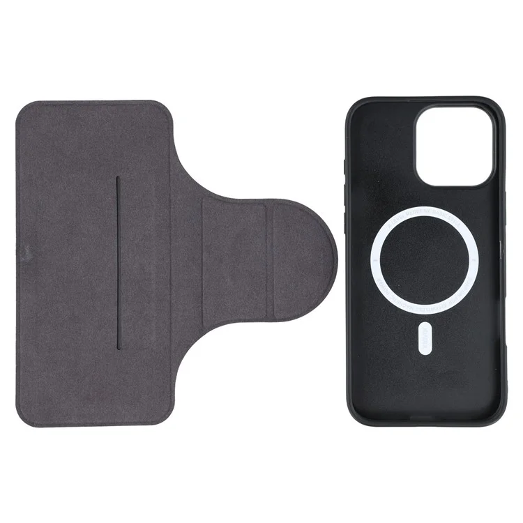 Capa X-LEVEL para iPhone 16 Pro Max com Design Magnético de Couro, Suporte Flip, Porta-cartões e Design Destacável - Preto