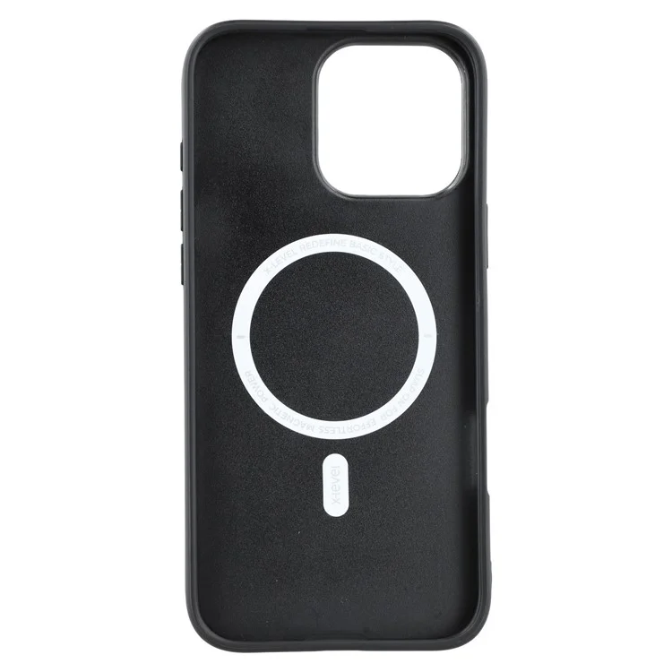 Capa X-LEVEL para iPhone 16 Pro Max com Design Magnético de Couro, Suporte Flip, Porta-cartões e Design Destacável - Preto