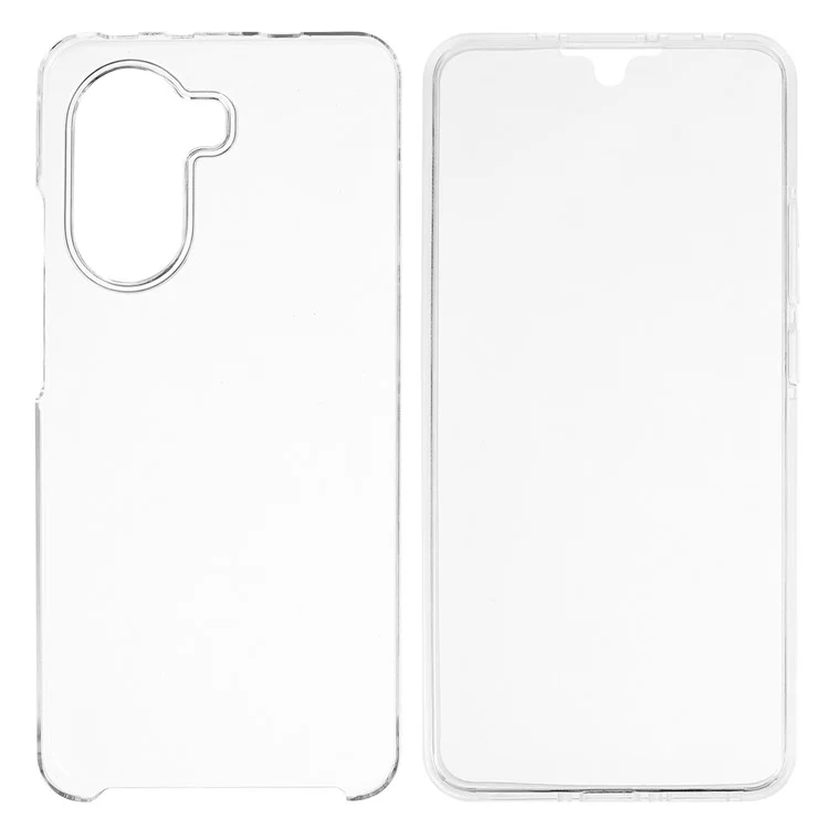 Für Xiaomi Poco X7 Pro 5G / Redmi Turbo 4 5G Hülle TPU-Rahmen Transparente Acryl-Rückseite Handyhülle mit PET-Folie