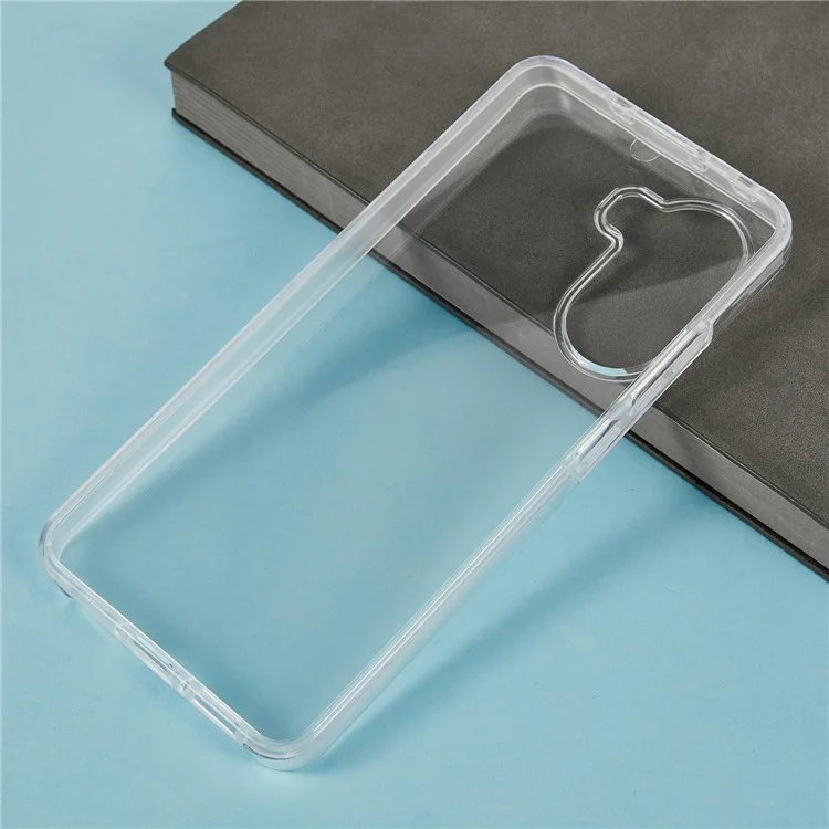 Für Xiaomi Poco X7 Pro 5G / Redmi Turbo 4 5G Hülle TPU-Rahmen Transparente Acryl-Rückseite Handyhülle mit PET-Folie
