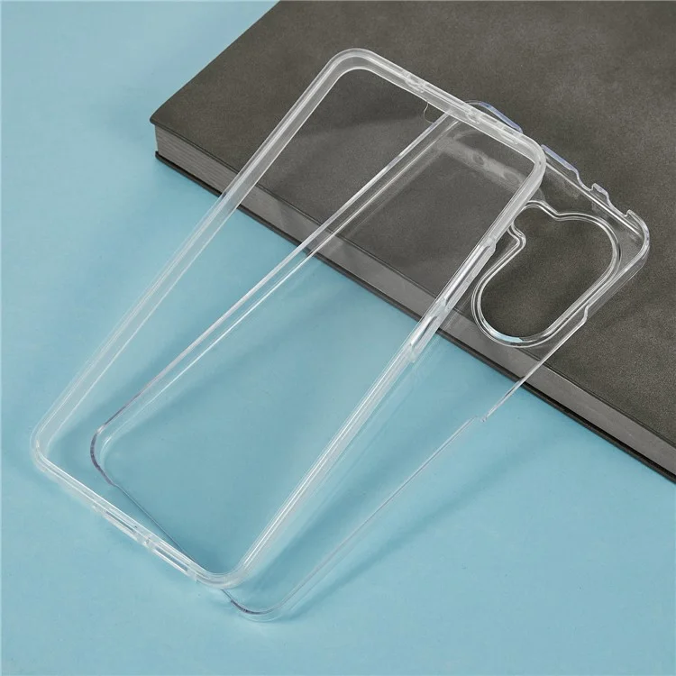 Für Xiaomi Poco X7 Pro 5G / Redmi Turbo 4 5G Hülle TPU-Rahmen Transparente Acryl-Rückseite Handyhülle mit PET-Folie