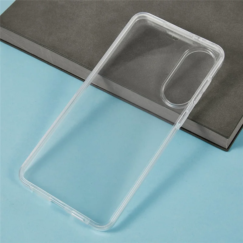 Capa para Samsung Galaxy S25 Edge em TPU com Moldura Transparente, Parte Traseira em Acrílico, Película PET Protetora