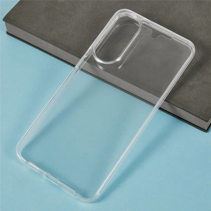 Capa para Samsung Galaxy S25 Edge em TPU com Moldura Transparente, Parte Traseira em Acrílico, Película PET Protetora