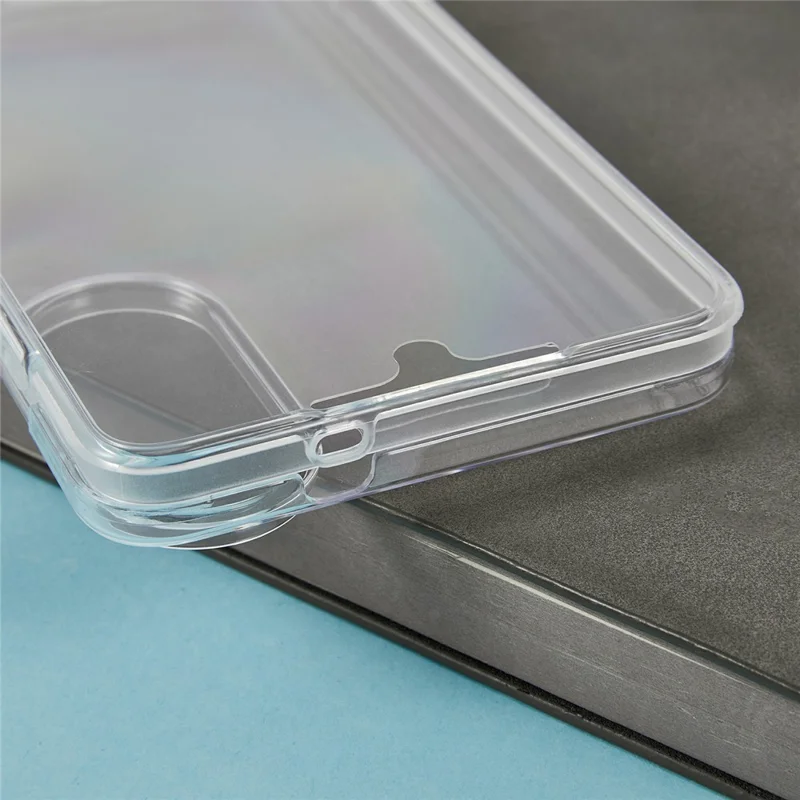 Capa para Samsung Galaxy S25 Edge em TPU com Moldura Transparente, Parte Traseira em Acrílico, Película PET Protetora