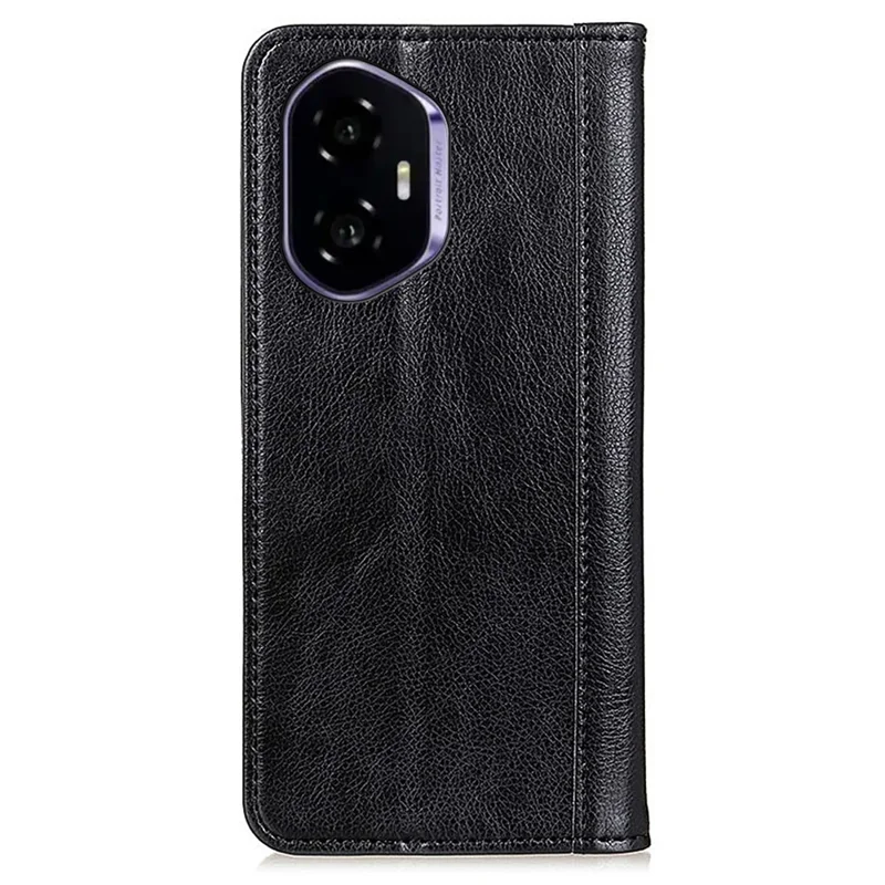 For Honor 400 5G (Global) Stand Case Split Leather Litchi Texture Wallet Phone Cover - Black
