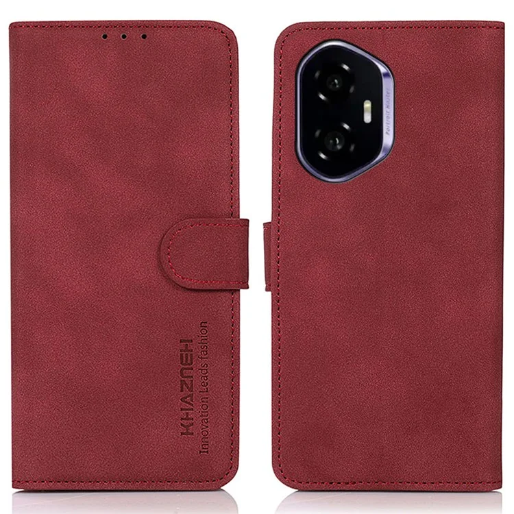 KHAZNEH Pour Honor 400 Étui en Cuir PU Portefeuille Support Housse de Téléphone - Rouge