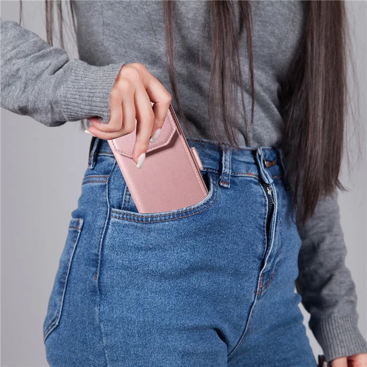 For Google Pixel 10 Pro / 10 / 9 Pro / 9 Case with Multi-Card Holder and Strap PU Leather Phone Cover Stand - Rose Gold