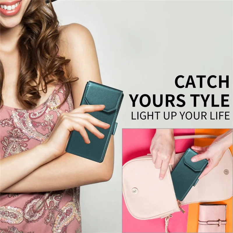 For Google Pixel 10 Pro / 10 / 9 Pro / 9 Case with Multi-Card Holder and Strap PU Leather Phone Cover Stand - Green